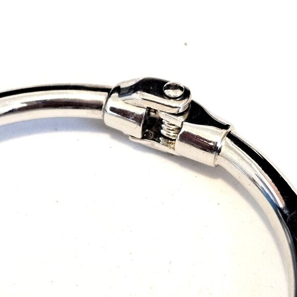 Silver Tone Double Knot Hinged Cuff Bracelet - Picture 3 of 3
